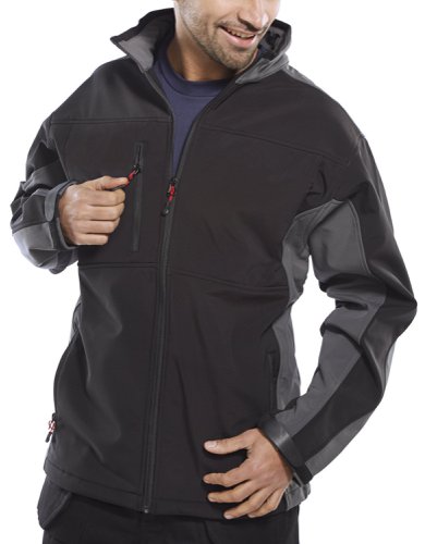 M-SSJTT | High Stretch water resistant, windproof and breathable fabric, Fleece lined with internal pockets and weatherguard front flaps, 2 zipped front hip pockets, Right zipped breast pocket, Adjustable cuffs, Warm lined collar, Hip drawcord