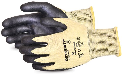 Superior Glove Dexterity® Nitrile Palm-Coated Cut-Resistant String-Knit Glove Black 11
