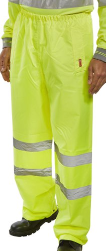 Beeswift B-Seen Traffic Trousers High Visibility Reflective Tape Saturn Yellow