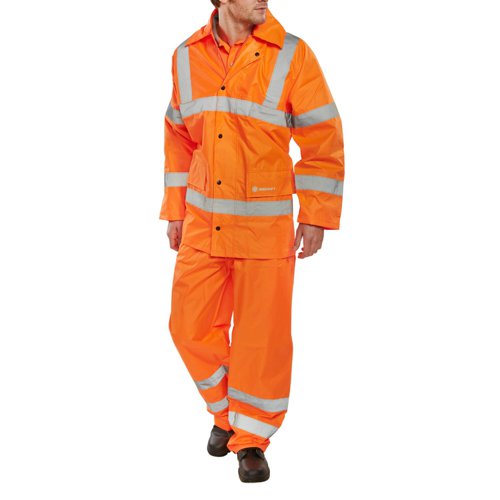 Beeswift B-Seen High Visibility Lightweight Suit Jacket/Trousers Orange