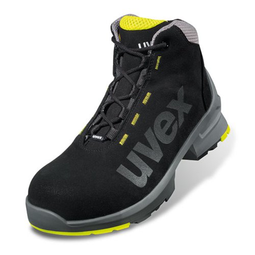 UVEX 1 SAFETY BOOT BLACK/ YELLOW SIZE 8