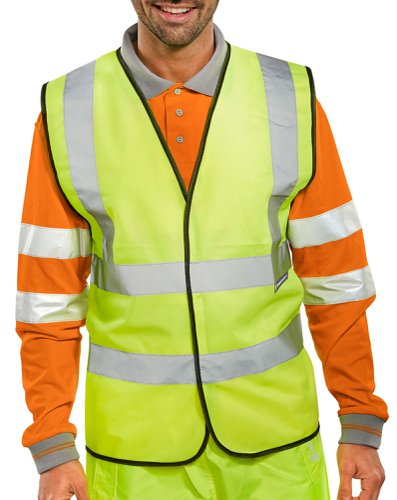 Beeswift B-Seen EN ISO 20471 Hi Vis Vest Yellow Large