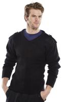 Beeswift Acrylic Mod V-Neck Sweater Black S