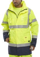 Beeswift Two Tone Breathable Traffic Jacket Saturn Yellow / Navy 5XL