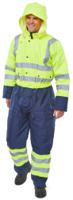 Beeswift Two Tone Hiviz Thermal Waterproof Coverall Saturn Yellow / Navy L