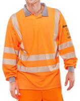 Beeswift ARC Compliant Flame Retardant Hi-Vis Orange GO/RT Polo Shirt