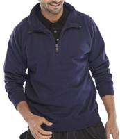 Beeswift Quarter Zip Sweatshirt Navy Blue 3XL