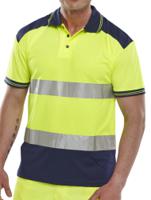 Beeswift Polo Shirt Two Tone Saturn Yellow / Navy Xs