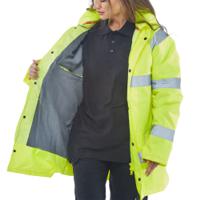 Beeswift High Visibility Fleece Lined Traffic Jacket Saturn Yellow 4XL