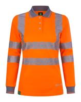 Envirowear Recyclable Womens Hi Vis L/S Polo Shirt Or 06 (XS)