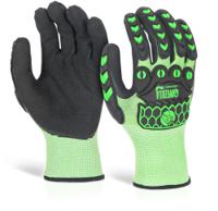 Glovezilla Nitrile Palm Coated Hi-Vis Glove Green (Pair)