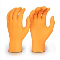 Beeswift Nitrile Disposable Gripper Glove Orange L (09)