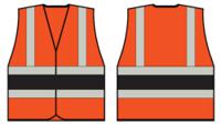 High Visibility Orange Vest With Black Band 3XL