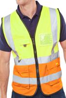 Beeswift Two Tone Executive Waistcoat Saturn Yellow / Orange 3XL