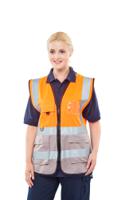 Beeswift Two Tone Executive Waistcoat Orange / Grey L