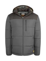 JCB Unisex Padded Jacket With Hood Grey/Black 2XL