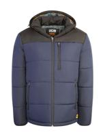 JCB Unisex Padded Jacket With Hood Navy/Black 2XL
