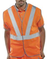 Beeswift Rail Spec Hi Vis Orange Vest 100% Polyester