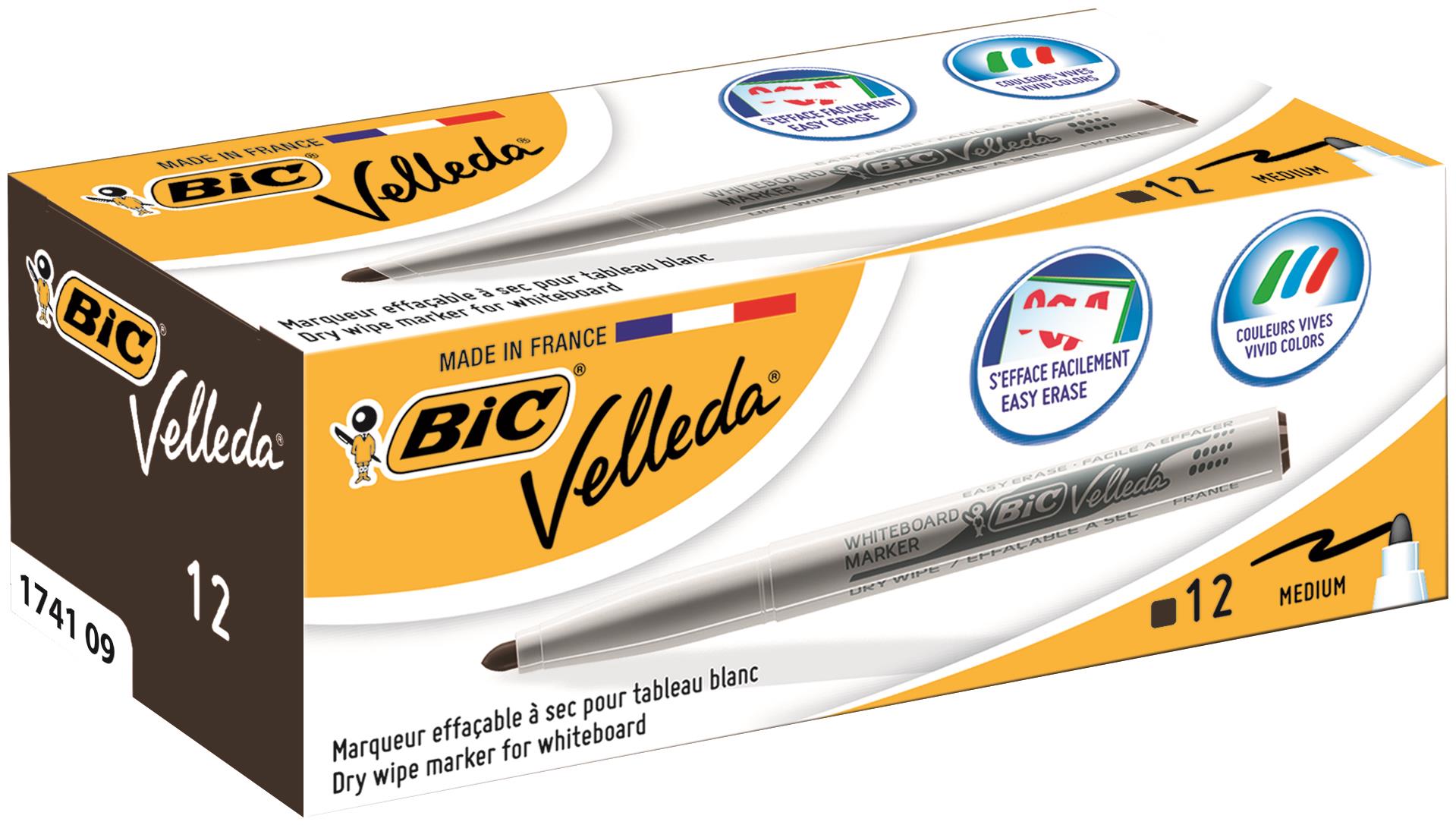 Velleda 1741 Whiteboard markers Black Box of 12