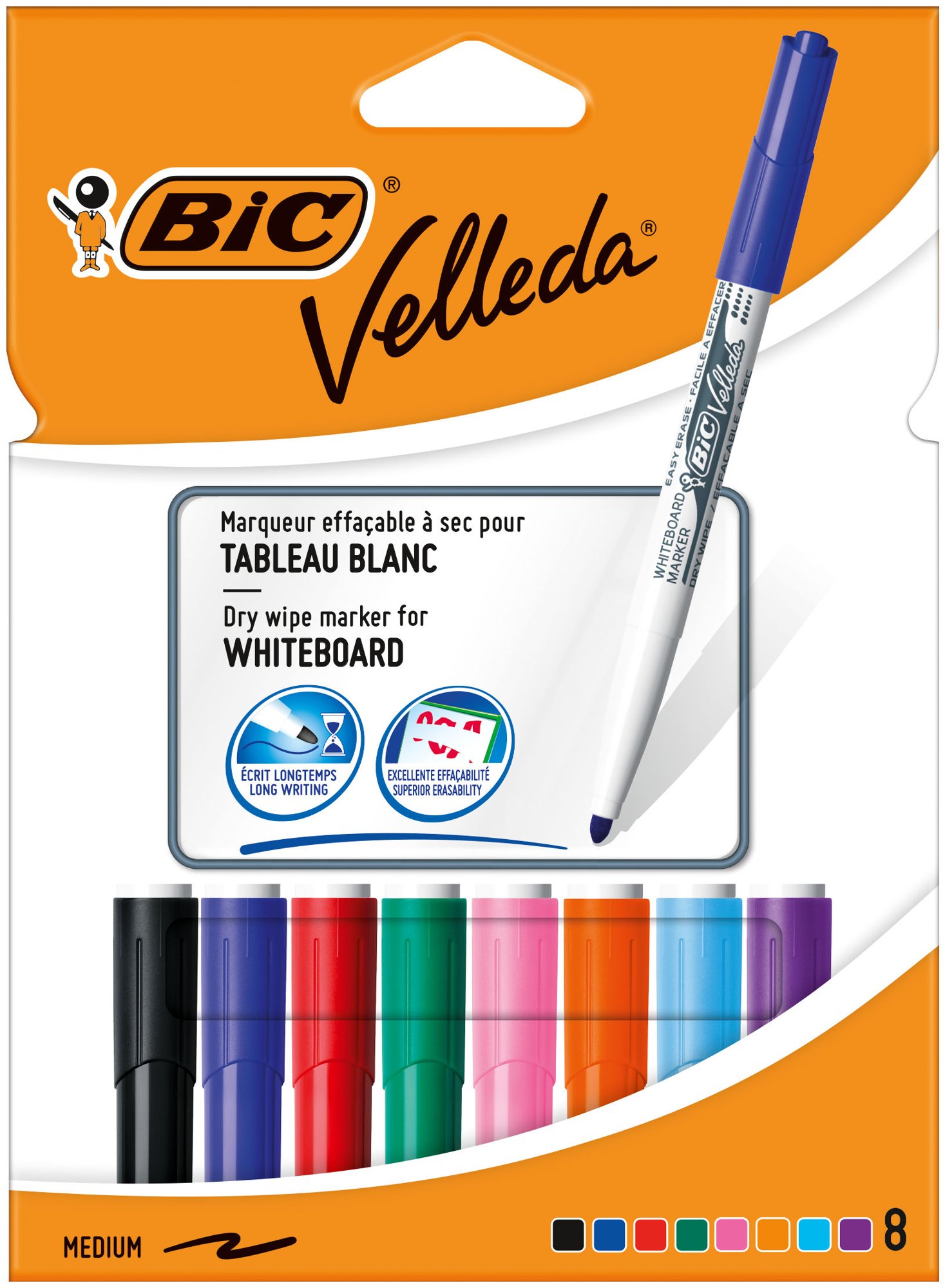 Velleda 1741 Wbrd Marker 2.0mm Ast Cols Pk8