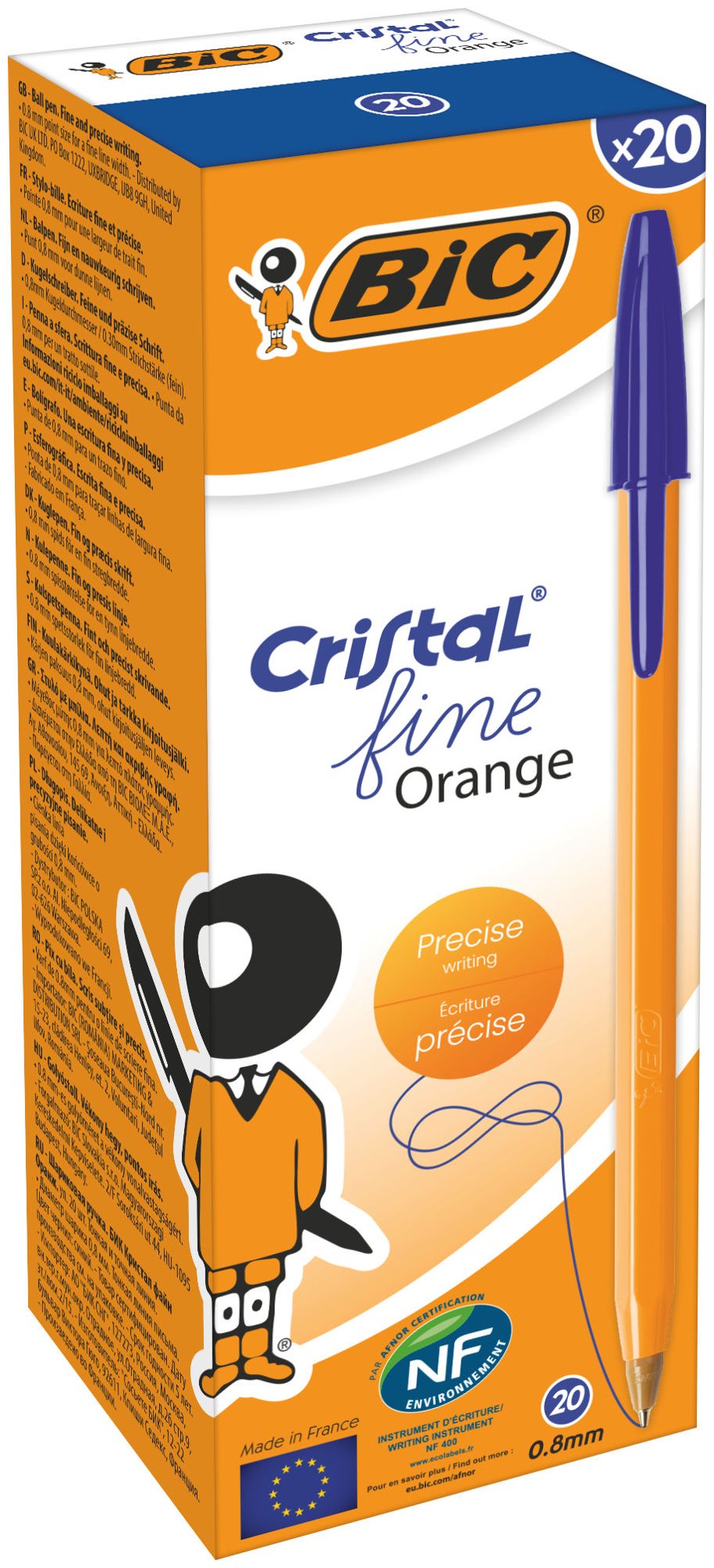 Bic Orange Ballpen Fine blue Bx20