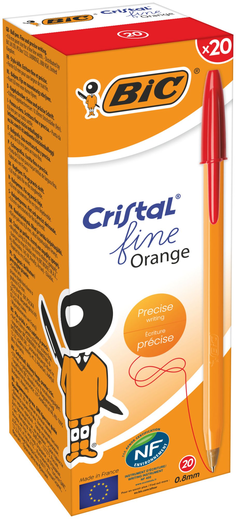 Bic Orange Biro Fine red Bx20