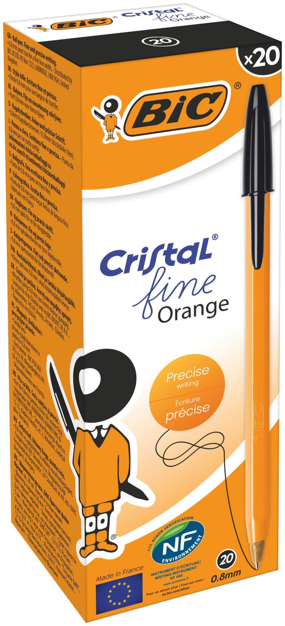 Bic Orange Ballpen Fine black Bx20