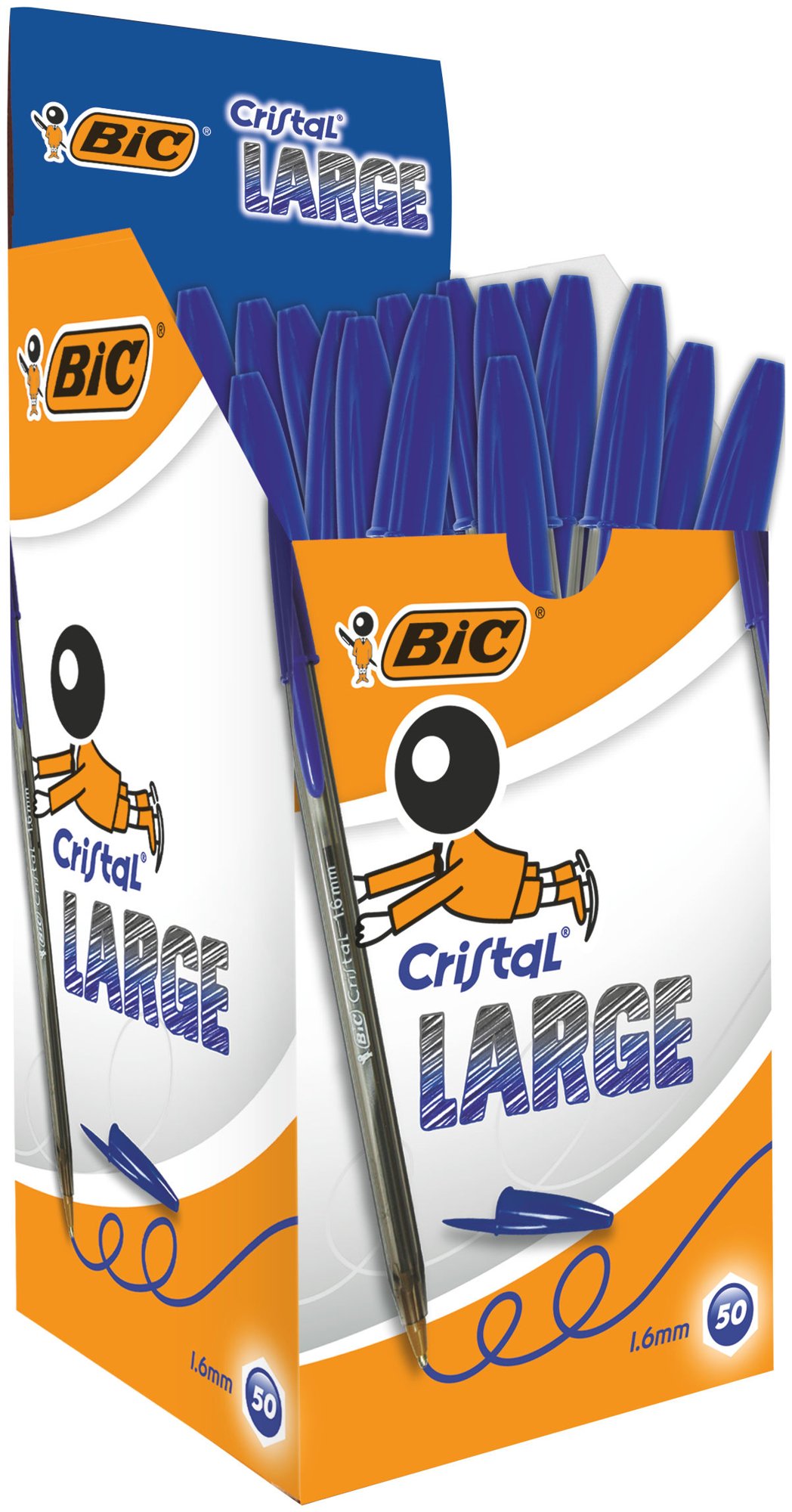 Bic Cristal Biro Large 1.6mm blue Box of 50