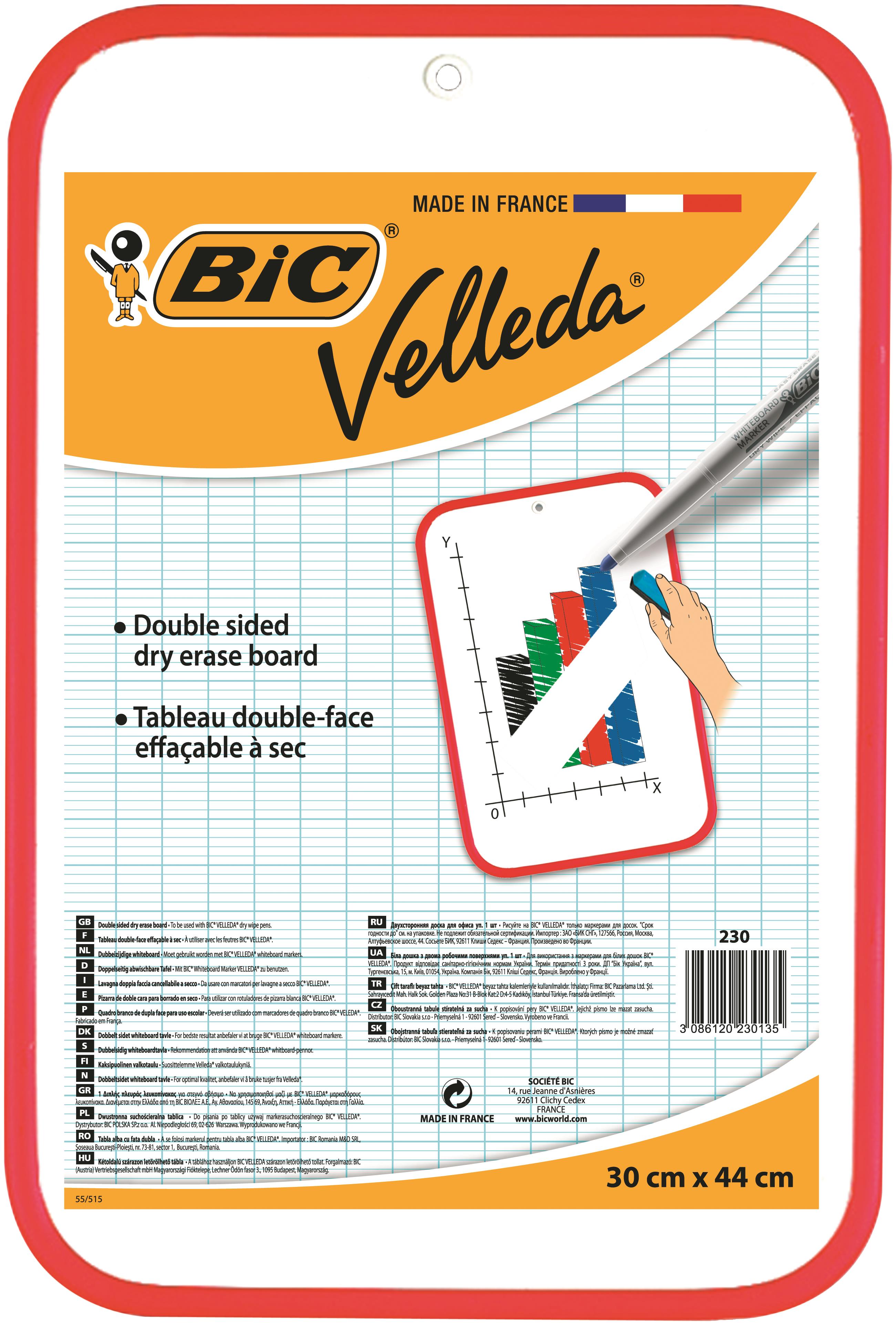 Velleda Whiteboard double sided 30x44cm