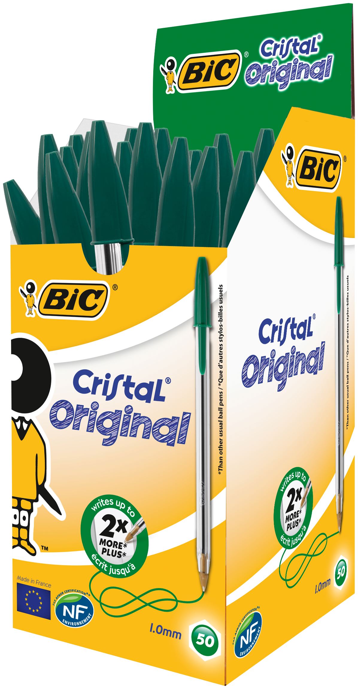 Bic Cristal Biro Medium Green Bx50