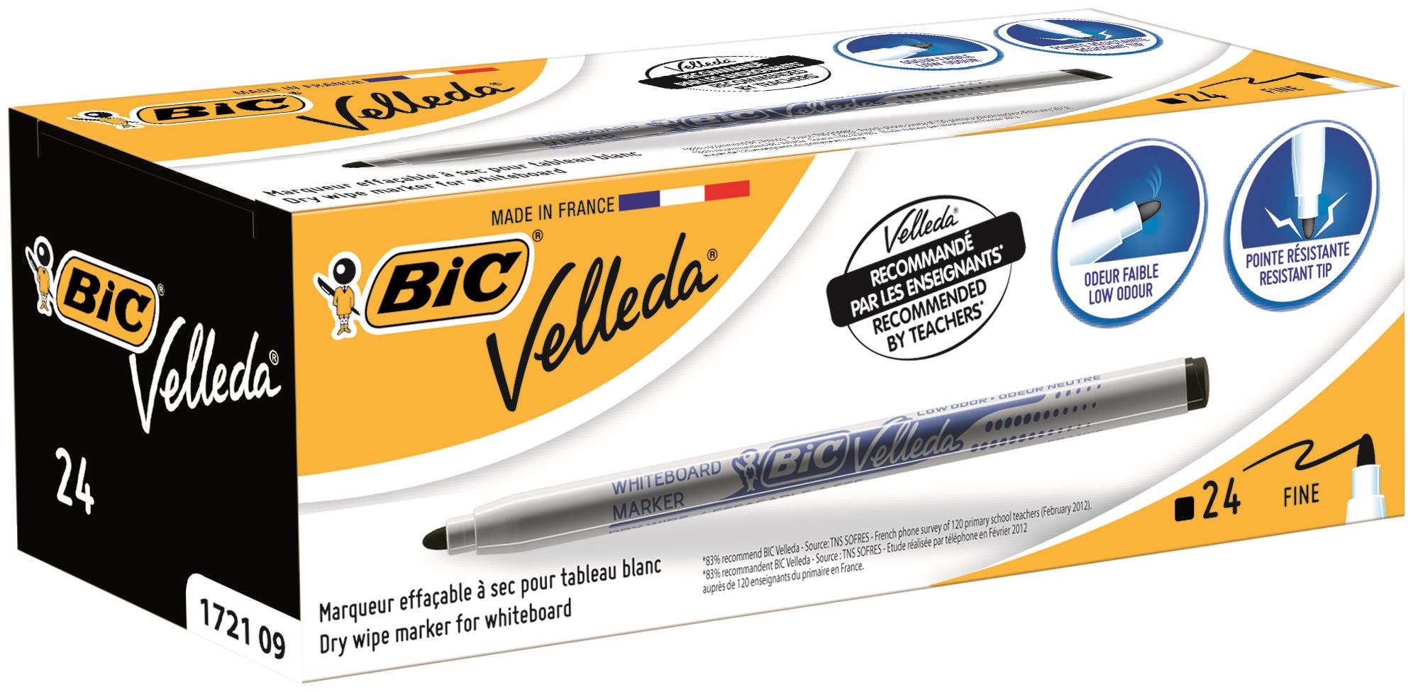 Velleda 1721 Whiteboard Markers, 1.2mm black Box 24