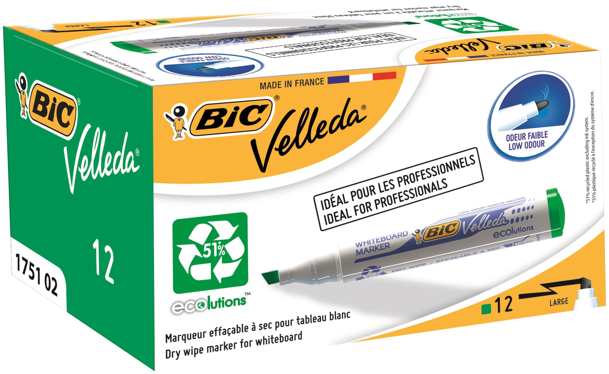 Velleda 1751 Wbrd Marker Chisel Green Bx12