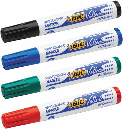 Bic Ecolutions Velleda 1701 Whiteboard Marker Bullet Tip 1.5mm Line Assorted Colours (Pack 4) - 904941  68499BC