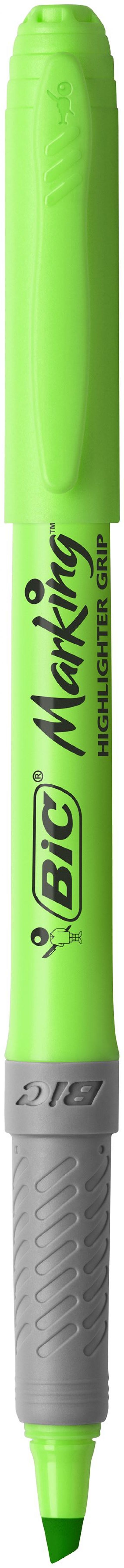 BIC Highlighter Grip Green (Box of 12) 811932