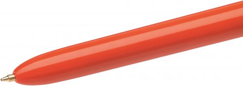 69360BC - Bic 4 Colours Fine Ballpoint Pen 0.8mm Tip 0.30 Line Red/White Barrel Black/Blue/Green/Red Ink (Pack 12) - 982867