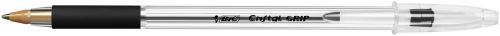 Bic Cristal Grip Ballpoint Pen Medium Black (Pack of 20) 802800