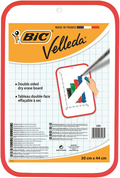 Bic Velleda Drywipe Board Red 300 x 440mm 812105 CN230