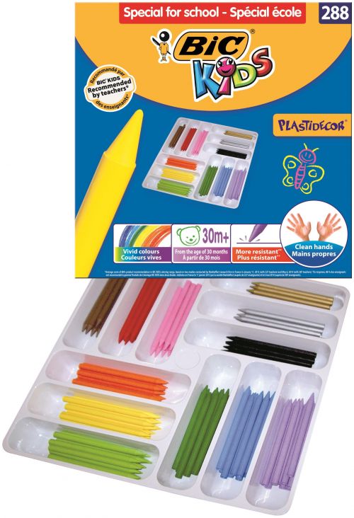 Bic Kids Plastidecor Colour Crayons Assorted Box of 288