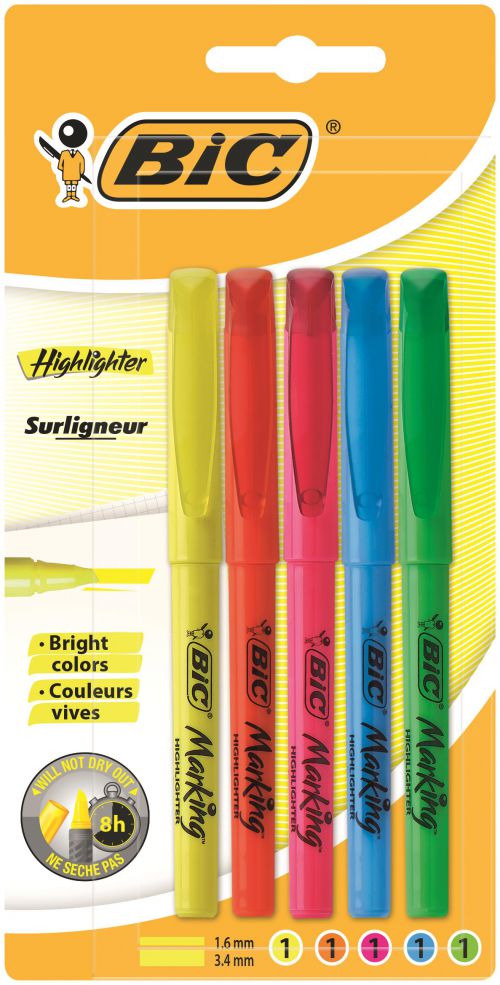 Bic Brite Liner Highlighters Assorted Pack 5 893133