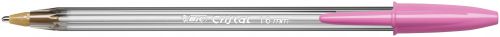 68968BC - Bic Cristal Fun Ballpoint Pen 1.6mm Tip 0.42mm Line Pink (Pack 20) - 929056