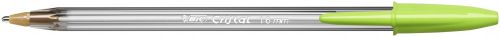 Bic Cristal Fun Ballpoint Pen 1.6mm Tip 0.42mm Line Lime Green (Pack 20) - 927885 Bic