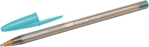 78149BC | BIC Cristal Fun is a large-point ballpoint pen in a range of exciting colours, making your school work much more stylish! Available in turquoise, they make it easier than ever to organise your workload and bring some personality to the page. With cap and end plugs that match the ink itself, it's quick and easy to find the colour you need! A smoked barrel also allows you to see when the ink level is running low.
