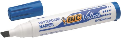 Bic Velleda 1751 Whiteboard Marker Chisel Tip Line Width 3.7-5.5mm Blue Ref 904947 [Pack 12] Bic