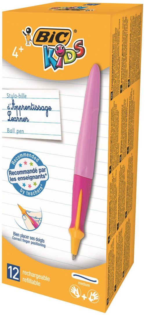 Bic Learners Ball Pen Twist Pink Barrel PK12