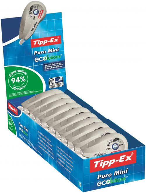 Tipp-Ex Pure ECO Mini Correction Tape Roller 5mmx6m White (Pack 10) - 918466