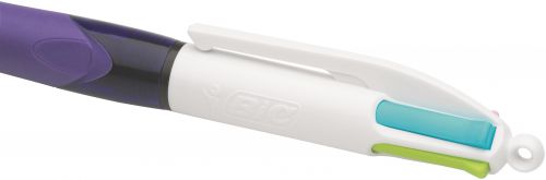 Bic 4 Colour Grip Fashion Retractable Ballpoint Pen (Pack of 12) 8922901