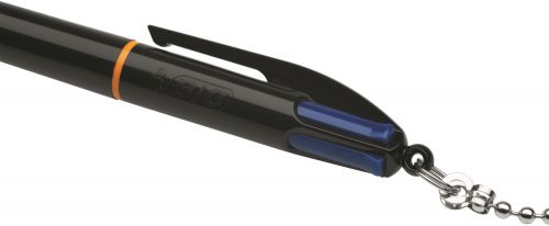 Bic 4 Colours Balllpoint Desk Pen 1mm Tip 0.32mm Line Black Barrel Blue Ink - 918515  68982BC