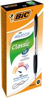 Bic Atlantis Retractable Ballpoint Pen 1mm Tip 0.32mm Line Black (Pack 12) - 8871321