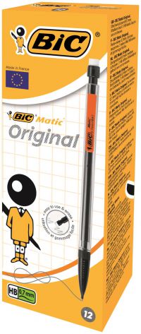 Bic Matic Classic Mechanical Pencil with Eraser 3 x HB 0.7mm Lead Asstd Barrel Cols Ref 820959 [Pack 12]