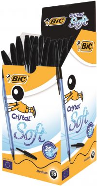 Bic Cristal Soft Ballpoint Pen Medium Black (Pack of 50) 918518